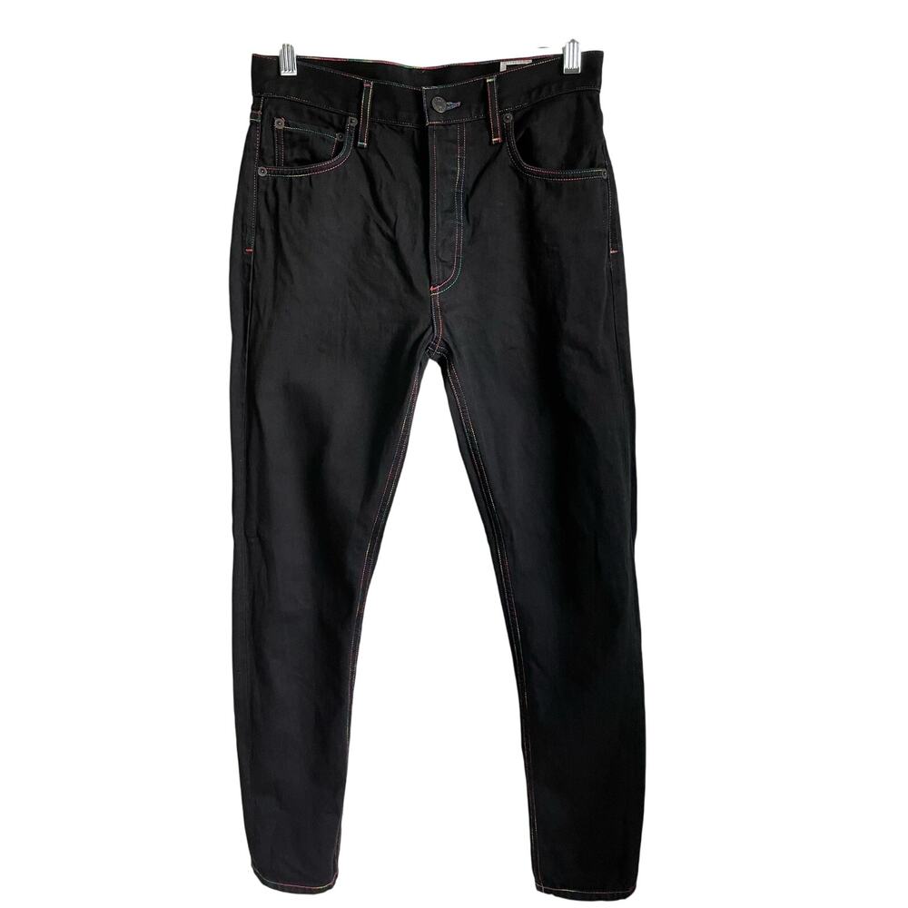 Agolde x Opening Ceremony Jeans Sz 24 Rainbow Stitching Straight Leg Black